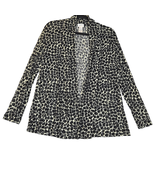 Chicos Womens Size 1 Small Open Front Cardigan Sweater Animal Print Shee... - $13.22