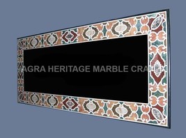 4&#39;x2&#39; Black Restaurant Dining Table Top Pietra Dura Inlaid Furniture Decor H5683 - £1,153.70 GBP
