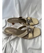 Brighton vintage ivory embellished sandals women’s size 9 - £22.17 GBP