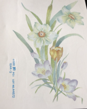 M100 - Ceramic Waterslide Vintage Decal - 1Spring Flowers - 6&quot; - $2.75