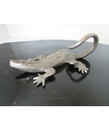 PEWTER METAL LIZARD PAPERWEIGHT FIGURINE 8.5&quot; L MADE IN INDIA LACQUERED ... - $349.67 MXN