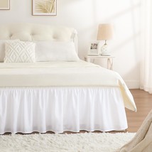 Rimela Queen Bed Skirt 14 Inch Drop White, Wrap Around Elastic Bed Skirt... - $38.99