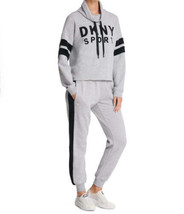 DKNY Womens Activewear Velour Logo Funnel Neck Sweatshirt,X-Large - £45.77 GBP