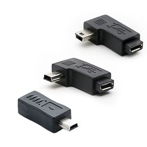 Mini Usb To Micro Usb Adapter, Usb 2.0 Adapter Plug, 90 Degree Left And Right An - £13.36 GBP