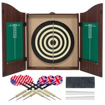 Gameroom Dartboard Cabinet Set with Realistic Walnut Finish - $73.30