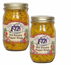 Amish Wedding Hot Banana Pepper Rings &amp; Mild Banana Pepper Rings Variety 2-Pack - £24.03 GBP