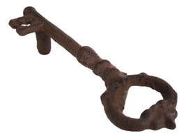 Set of 4 Rustic Cast Iron Decorative Antique Key Shaped Drawer Bar Handl... - £19.65 GBP