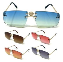 Rimless Square Aviator Sunglasses Retro Designer Fashion Outdoor Casual Pilot - £6.35 GBP