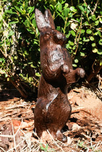 Rustic Cast Iron Cottage Standing Bunny Brer Rabbit Hare Metal Figurine ... - $25.99