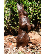 Rustic Cast Iron Cottage Standing Bunny Brer Rabbit Hare Metal Figurine ... - $35.39 CAD