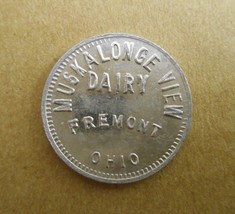 Vintage Good For 1 Quart Of Milk Token Muskalonge View Fremont Ohio Trad... - £3.89 GBP