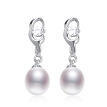 Daimi Cultured Pearl Earrings 8-9MM Natural Pearl  Earrings 925 Silver Earrings  - £10.95 GBP
