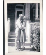 Vintage Happy Woman Getting Kissed By Her Serviceman Boyfriend  WWII 1940s - $13.70 CAD