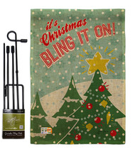 Christmas Bling It On Burlap - Impressions Decorative Metal Garden Pole Flag Set - £27.23 GBP