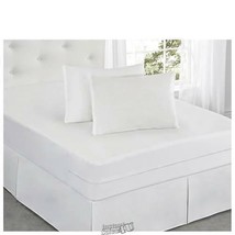 All-In-One Mattress Pad Protector White Queen - £22.77 GBP