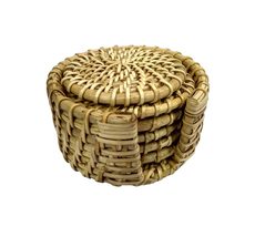 Rastogi Handicrafts Handmade 6 Piece Rattan Coasters - Base Plates &amp; Natural Eco - £13.99 GBP