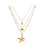 Starfish and Shells Stainless Steel Necklace Set - $41.62 CAD