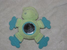 Child Of Mine Stuffed Plush Green Hippo Toy Baby Teether Teething Rattle Paddle - $24.74