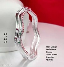 Indian Women Silver Oxidized Bangles/ Bracelet Set Fashion Wedding Jewelry Gift - $34.44