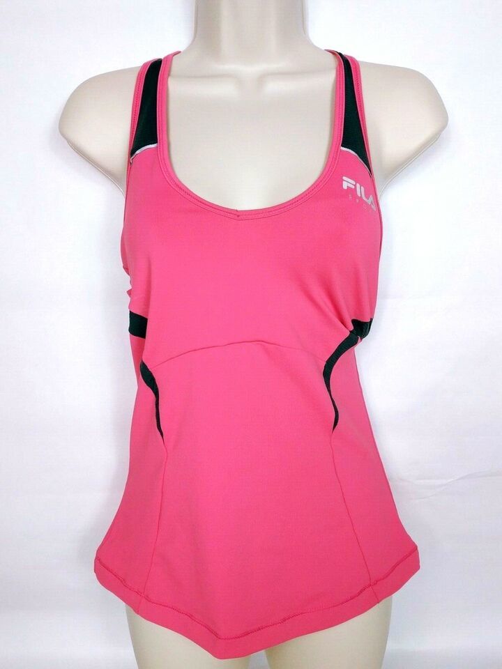 Fila Sport Women&#39;s Racerback Tank Top XS Solid Coral Athletic Sleeveless - $13.86