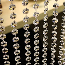 33FT Acrylic Crystal Clear Hanging Bead Garland Chandelier Wedding Decorations - £9.85 GBP