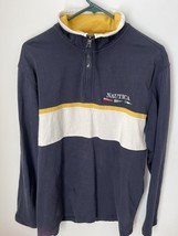 Nautica Colorblock 1/4 Zip Pullover Shirt Nautical Flags Men’s Medium - $27.99