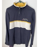 Nautica Colorblock 1/4 Zip Pullover Shirt Nautical Flags Men’s Medium - $38.28 CAD