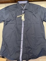 Galaxy by Harvic Men&#39;s Slim-Fit Short-Sleeve Button-Up  Black Size L  NWT - $337.44 MXN