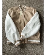 Blank NYC Two Tone Bomber Jacket Varsity Style Size Small Snap Buttons P... - $63.89 CAD