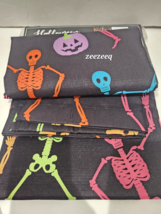 Halloween Skeleton Pumpkins Colorful Fabric Shower Curtain - £22.15 GBP