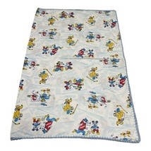 Vintage Mickey House Baby Receiving  Blanket Crib Throw 46x35 Pluto Donald Gooft - $24.30