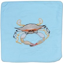 Embroidered Cushion Pillow Cover Marine Art Blue Crab Outdoor Marine Canvas - £27.50 GBP