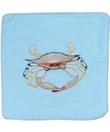 Embroidered Cushion Pillow Cover Marine Art Blue Crab Outdoor Marine Canvas - $47.95 CAD