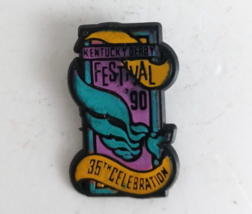 1990 Kentucky Derby Festival 35th Celebration Colorful Plastic Lapel Hat Pin - £5.72 GBP