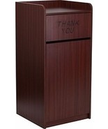 NEW MAHOGANY COMMERCIAL WASTE TRASH WOOD RECEPTACLE CAN BIN HOLDER TRAY TOP - $379.95