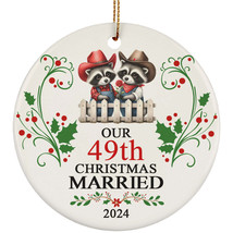 Our 49th Year Christmas Married Ornament Gift 49 Anniversary Cute Raccoon Couple - $15.79