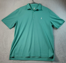 johnnie-O Polo Shirt Men Size XL Green 100% Polyester Short Sleeve Logo Collared - £24.83 GBP