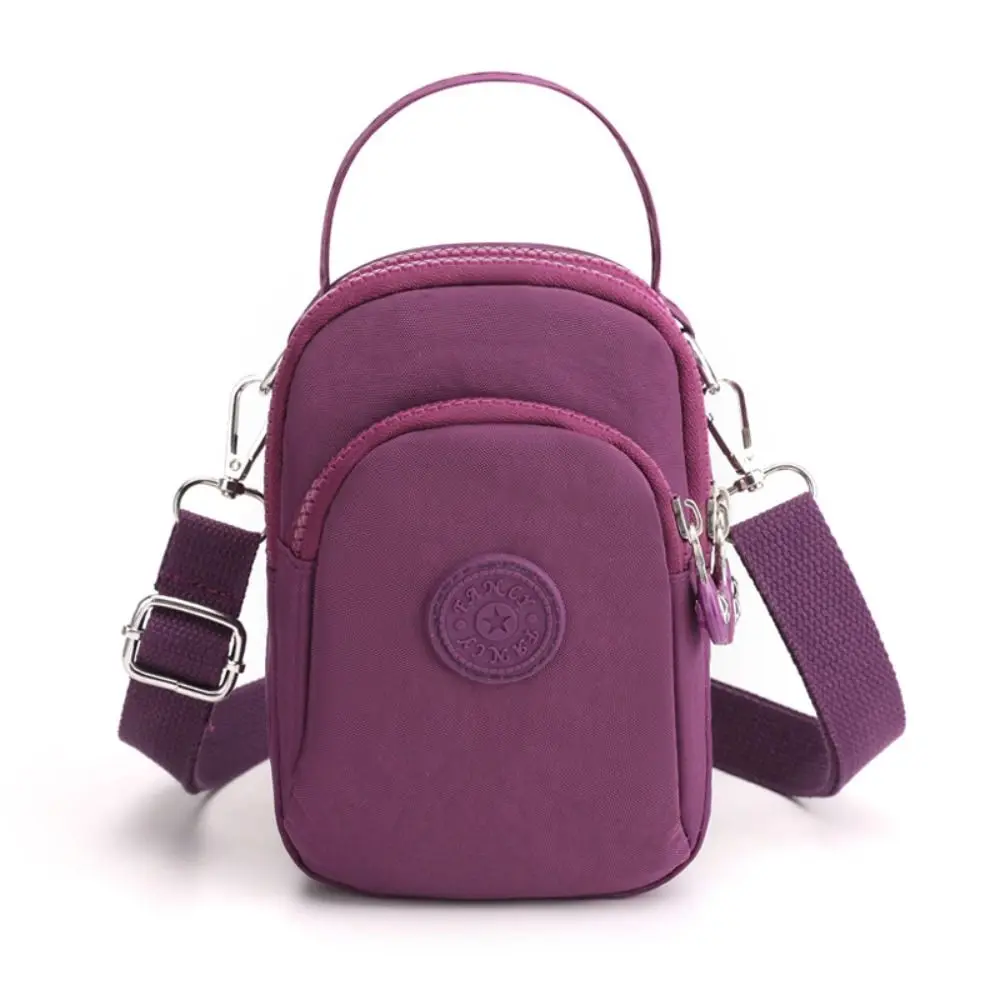 Nylon Messenger Bag Portable Solid Color Multi Layer Mother Bag Mini Zip... - $17.52