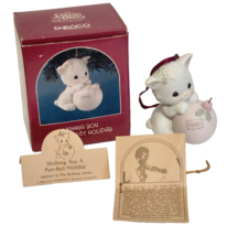 1990 Wishing You A Purr-Fect Holiday Vintage Precious Moments Figurine Ornament - £7.55 GBP