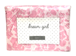Dream Girl The Land of Nod Crib Skirt Pink Floral 27 &quot;x 50&quot; x 14&quot; 100% Cotton - £22.15 GBP