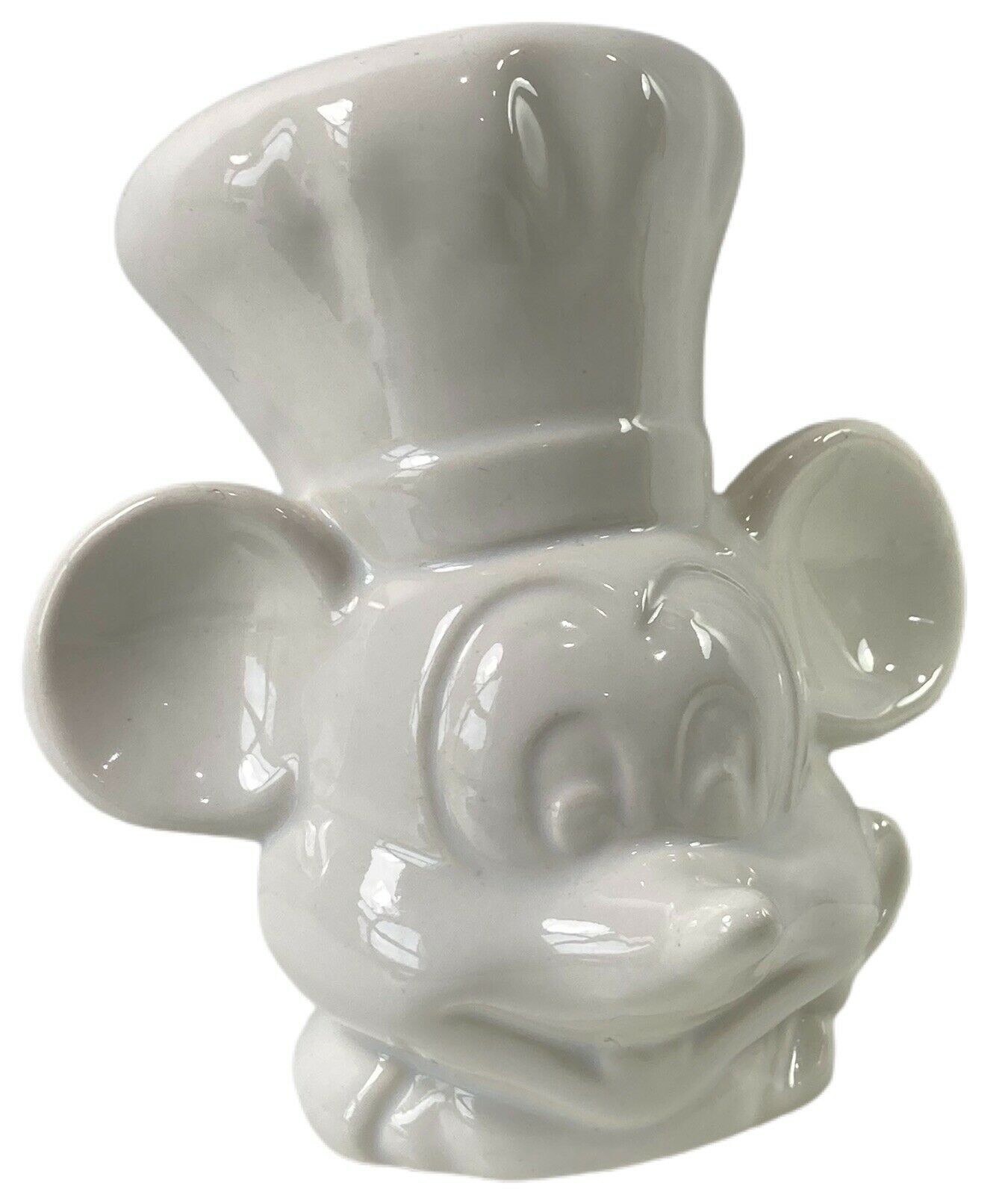 Mickey Mouse White Ceramic Salt Pepper Seasoning Shaker Shelf Sitter Dis... - $9.89
