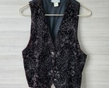 Impressions of California Vintage Purple Black Velvet Paisley Bling Vest... - $37.51