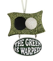 Midwest-CBK  NWT The Green is Warped Resin Christmas Ornament Green White  4.5in - £7.74 GBP