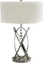 Table Lamp Dale Tiffany Jupiter 1-Light Polished Nickel Crystal Metal Shades - $333.00