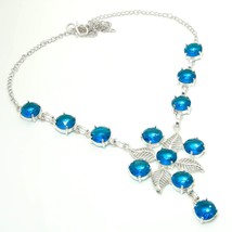 Indicolite Tourmaline Round Shape Handmade Fashion Necklace Jewelry 18&quot; ... - £5.58 GBP