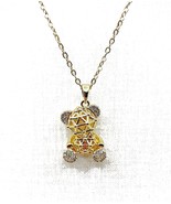 Fashion Jewelry Crystal Teddy Bear Pendant with Gold Plated Rope Chain - €10,53 EUR