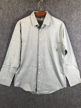 Nordstrom Button Up Men&#39;s Dress Shirt Size XL (17-18) Gray Long Sleeve C... - $11.59