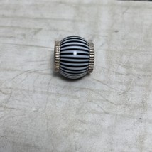 Brighton Glass Charm Blue/White Stripe Charm Authentic - £11.82 GBP