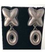 Vintage Mexican Pierced Dangle Earrings Sterling Silver Artistic Bohemian - $74.47 CAD