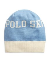 Polo Ralph Lauren Polo Ski Logo Merino Wool Beanie Sutton Blue/Cream-S/M - £37.75 GBP